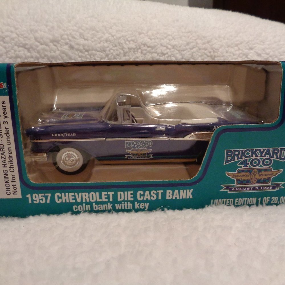 BRICKYARD 1957 Chevrolet Die Cast Bank Nascar